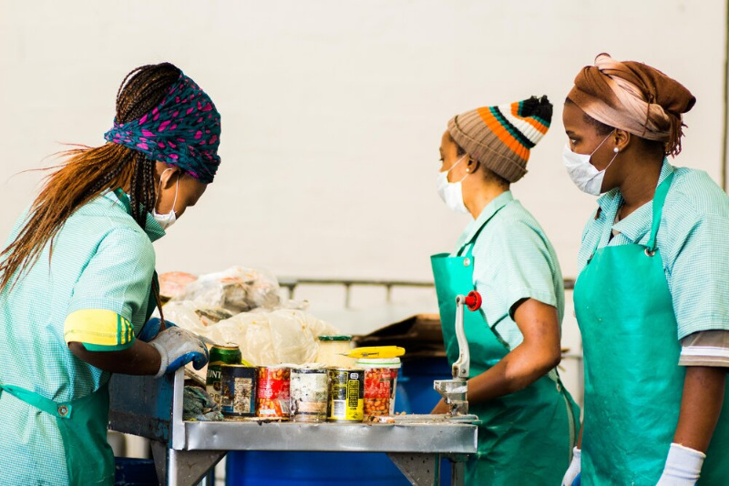 YWaste employees at sorting facility
